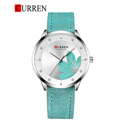 CURREN Original Brand Slim Leather Strap Wrist Watches For Women With Brand (Box & Bag)-9048
